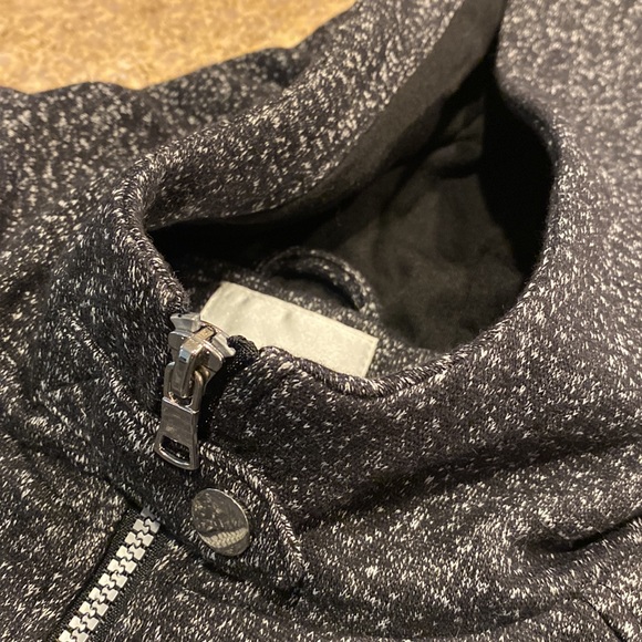 NWT Croft & Barrow Black Tweed Lined Zip Up Hooded Jacket or Coat Large - Picture 3 of 14